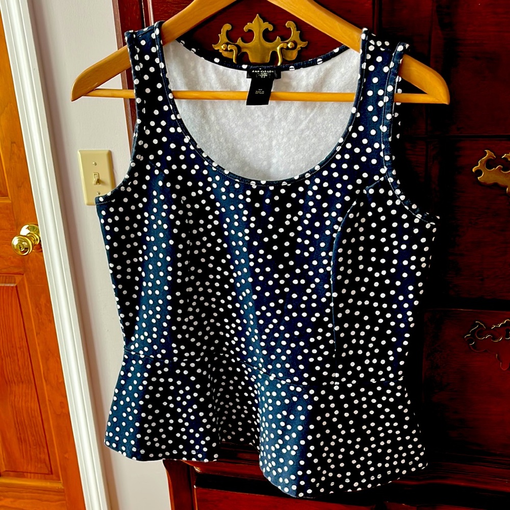 Ann Taylor polka dot peplum